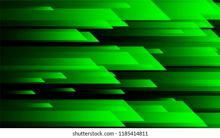 Tech Geometric Background. Gradient Shapes on Black Background. Bright Dynamic Design for Print, Cover, Poster.