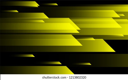 Tech Geometric Background. Gradient Shapes on Black Background. Colorful Trendy Design for Print, Brochure, Placard.