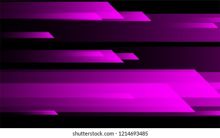 Tech Geometric Background. Gradient Shapes on Black Background. Colorful Futuristic Design for Card, Banner, Placard.