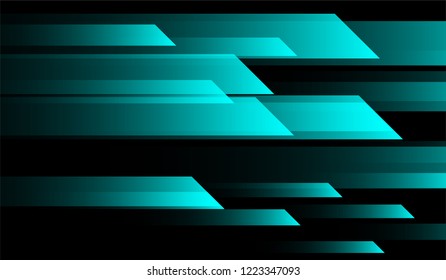 Tech Geometric Background. Gradient Shapes on Black Background. Colorful Modern Design for Print, Brochure, Poster.