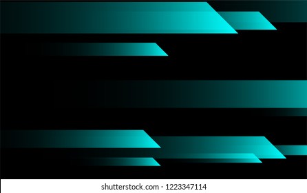 Tech Geometric Background. Gradient Shapes on Black Background. Bright Futuristic Design for Card, Cover, Poster.