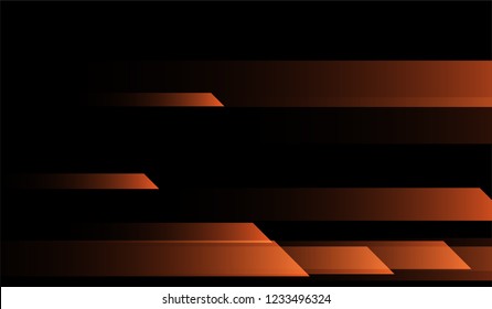 Tech Geometric Background. Gradient Shapes on Black Background. Bright Modern Design for Card, Banner, Placard.