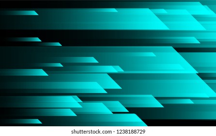 Tech Geometric Background. Gradient Shapes on Black Background. Colorful Futuristic Design for Card, Banner, Placard.