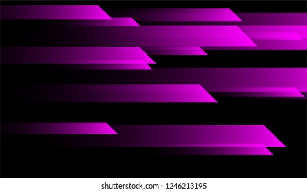 Tech Geometric Background. Gradient Shapes on Black Background. Colorful Modern Design for Card, Banner, Placard.