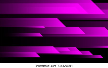 Tech Geometric Background. Gradient Shapes on Black Background. Colorful Trendy Design for Wallpaper, Brochure, Placard.