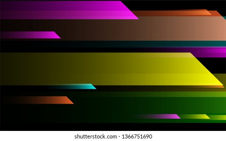 Tech Geometric Background. Gradient Shapes on Black Background. Colorful Futuristic Design for Card, Cover, Poster.