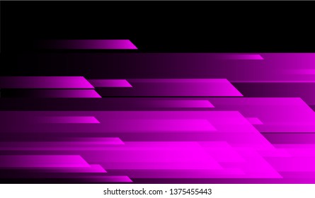 Tech Geometric Background. Gradient Shapes on Black Background. Bright Futuristic Design for Wallpaper, Banner, Placard.