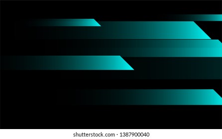 Tech Geometric Background. Gradient Shapes on Black Background. Bright Dynamic Design for Print, Brochure, Placard.