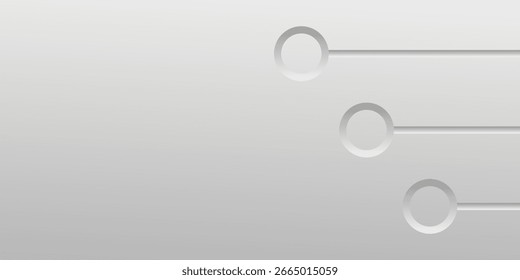 Tech geometric background. White strip and circle. Tech connections and circuits