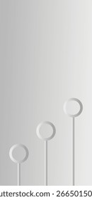 Tech geometric background. White strip and circle. Tech connections and circuits