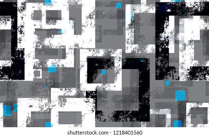 Tech Geometric Camouflage Seamless Texture. Scratched Geometry Pattern. Geometric Grainy Style Texture. Sporty Fashion Pattern.