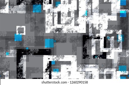 Tech Geometric Camouflage Seamless Texture. Pattern with Abstract Elements. Tech Texture with Grunge Effect. Camouflage Clothes Pattern.