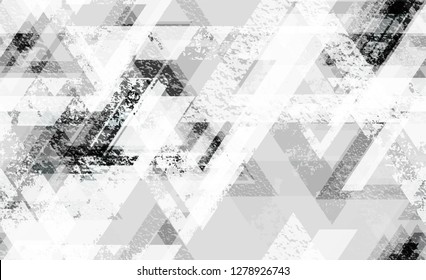 Tech Geometric Camouflage Seamless Texture. Rough Geometry Pattern. Dirty Grunge Style Background. Sporty Fashion Pattern.