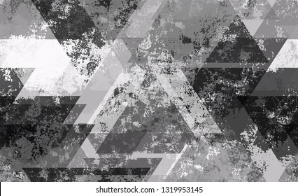 Tech Geometric Camouflage Seamless Texture. Cracked Technology Pattern.  Geometric Grainy Style Texture. Sporty Fashion Pattern.