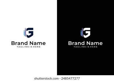 tech geometric digital G letter vector logo