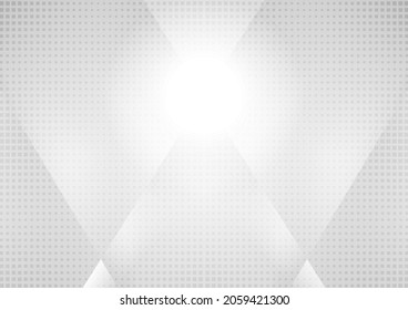 Tech geometric grey minimal background with dots. Vector design