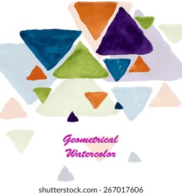 Tech geometric watercolor background. Vector design