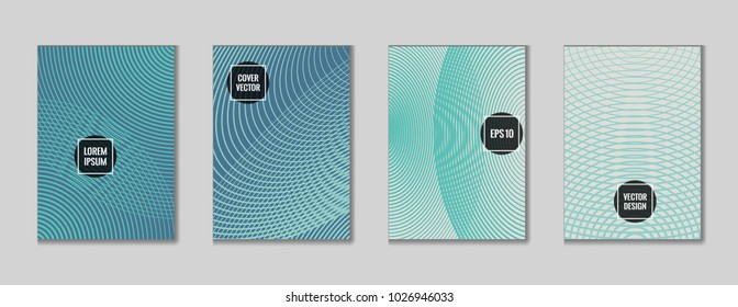 Tech geometrical lines notebook cover pattern. Minimalistic notepad cover tile set. Colorful title page design for journalistic notebook, dairy or notepad.