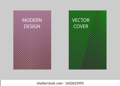 Tech geometrical lines notebook cover background. Minimalistic notepad cover texture set. Colorful title page pattern for school.