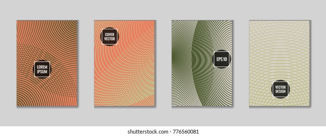 Tech geometrical lines notebook cover background. Minimalistic notepad cover tile set. Colorful title page backdrop for corporate notebook, dairy or notepad.