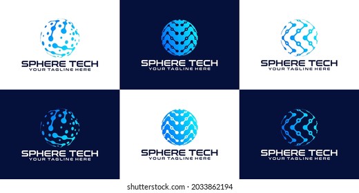 tech globe Logo design inspiration collection