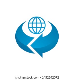 Tech Globe logo design for international business of global technology industries