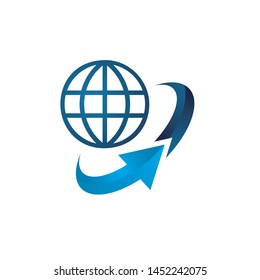 Tech Globe logo design for international business of global technology industries
