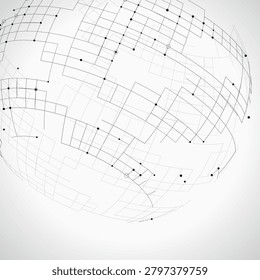 Tech Globe vector background with decorative geometric detail for microstock and commercial design projects.
