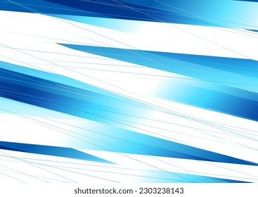 Tech glossy blue white stripes abstract background. Geometric vector design