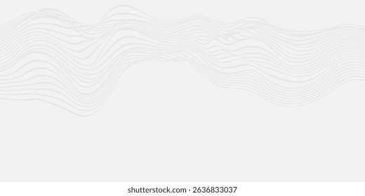 Tech grey abstract wave digital element for design. Curved wavy line design element Eps10