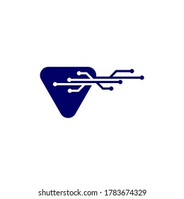 Tech Guitar design vector template. Simple set of electric guitar vector icons