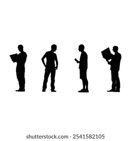 Tech guy silhouette flat vector design