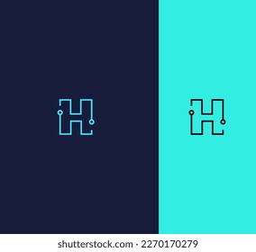 Tech H Letter Logo Vector Template Abstract Monogram Symbol 
