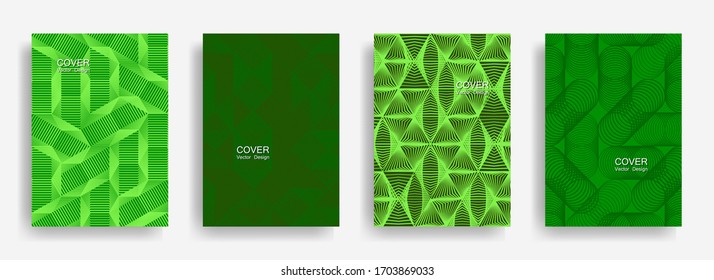 Las plantillas de portada geométricas mínimas de las formas de semitonos de tecnología establecen el diseño gráfico. Fondo vectorial de líneas de semitonos de triángulo, hexágono, rhombus, formas de círculo. Fondos de cubierta geométrica de negocios.