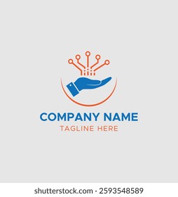 Tech Hand Logo – Digital Innovation and IT Support Logo Vector
