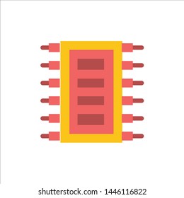 Tech, Hardware, Chip, Computer, Connect  Flat Color Icon. Vector icon banner Template