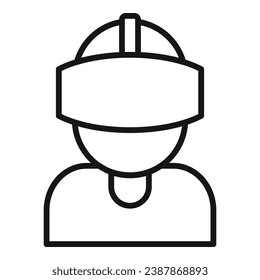 Tech headset control icon outline vector. Augmented reality. City game marker