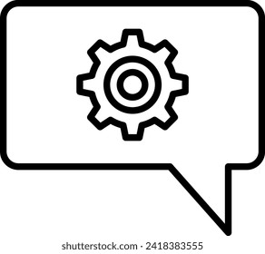 Tech help engineering icon with black outline style. tech, technology, help, online, support, business, internet. Vector Illustration