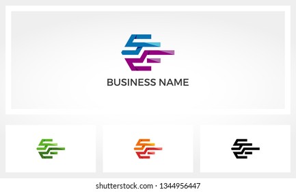 Tech Hexagon Parallel Lines Logo