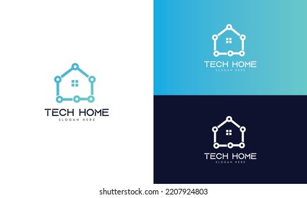 Tech home Digital Logo Design Template, tech house, Logo Template Minimal Tech Logo