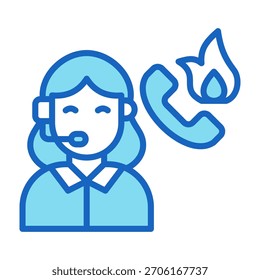 Icono de línea directa de tecnología Ilustración vectorial de estilo de color azul