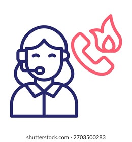 Línea directa de tecnología Icon Line Color Style Ilustración vectorial