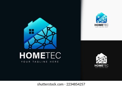 Tech house logo design with gradient