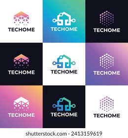 Tech house logo design vector