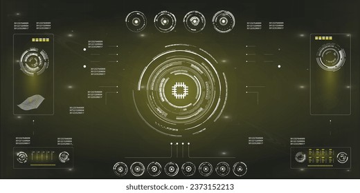 Tech HUD Circular Diagrams with AI Intelligence
