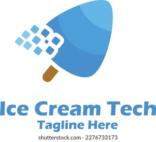 plantilla de diseño de logotipo de stick de helados de tecnología