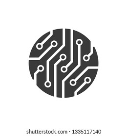 Tech icon circuit board vector image