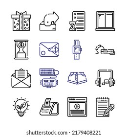 tech Icon Set with line icons. Modern Thin Line Style. Suitable for Web and Mobile Icon. Vector illustration EPS 10.