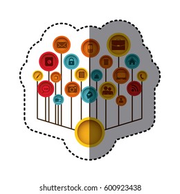 tech icons web site image, vector illustration design