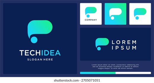 Concepto de mente abstracta de diseño de logotipo de idea tecnológica